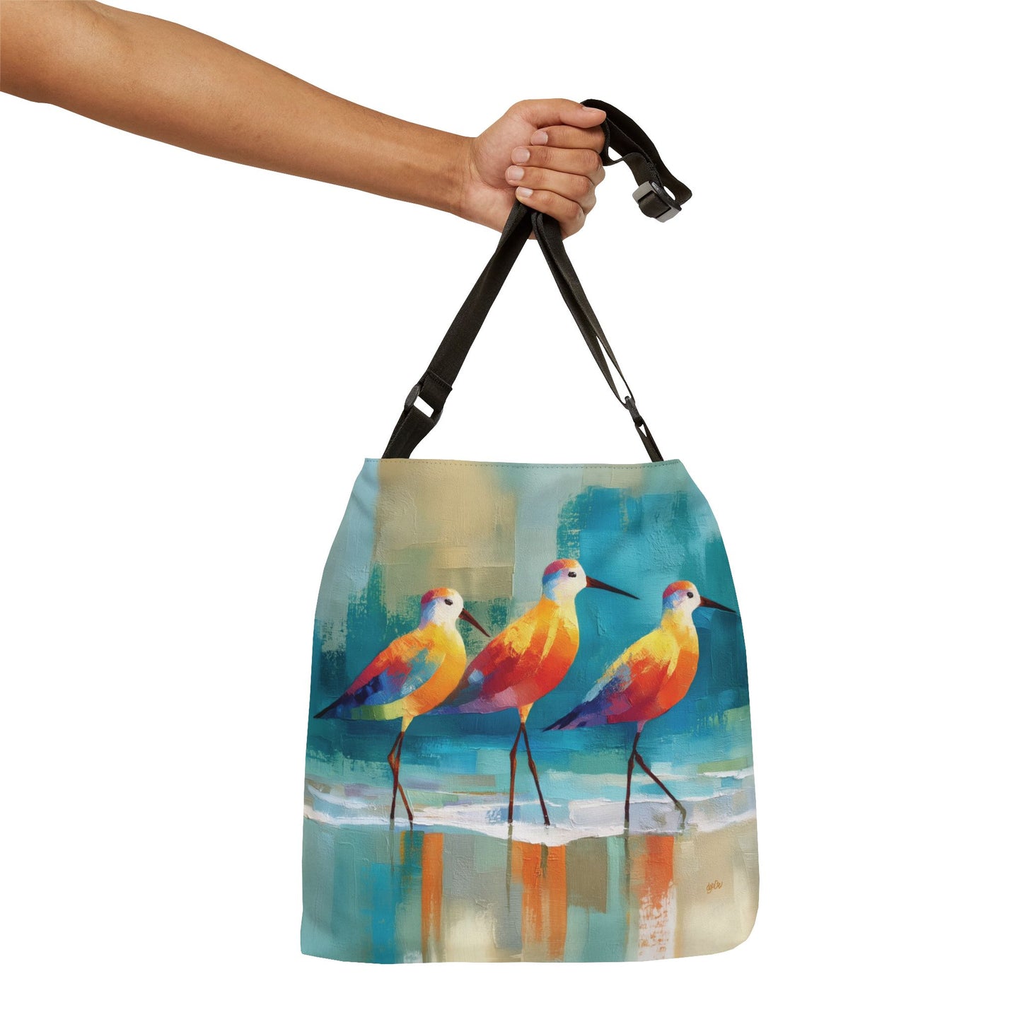 AZURE BEACH SHORE BIRDS - Adjustable Tote Bag