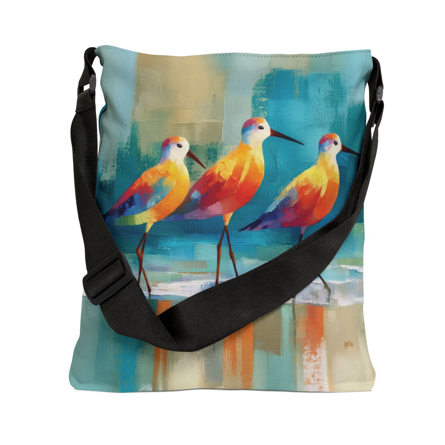 AZURE BEACH SHORE BIRDS - Adjustable Tote Bag