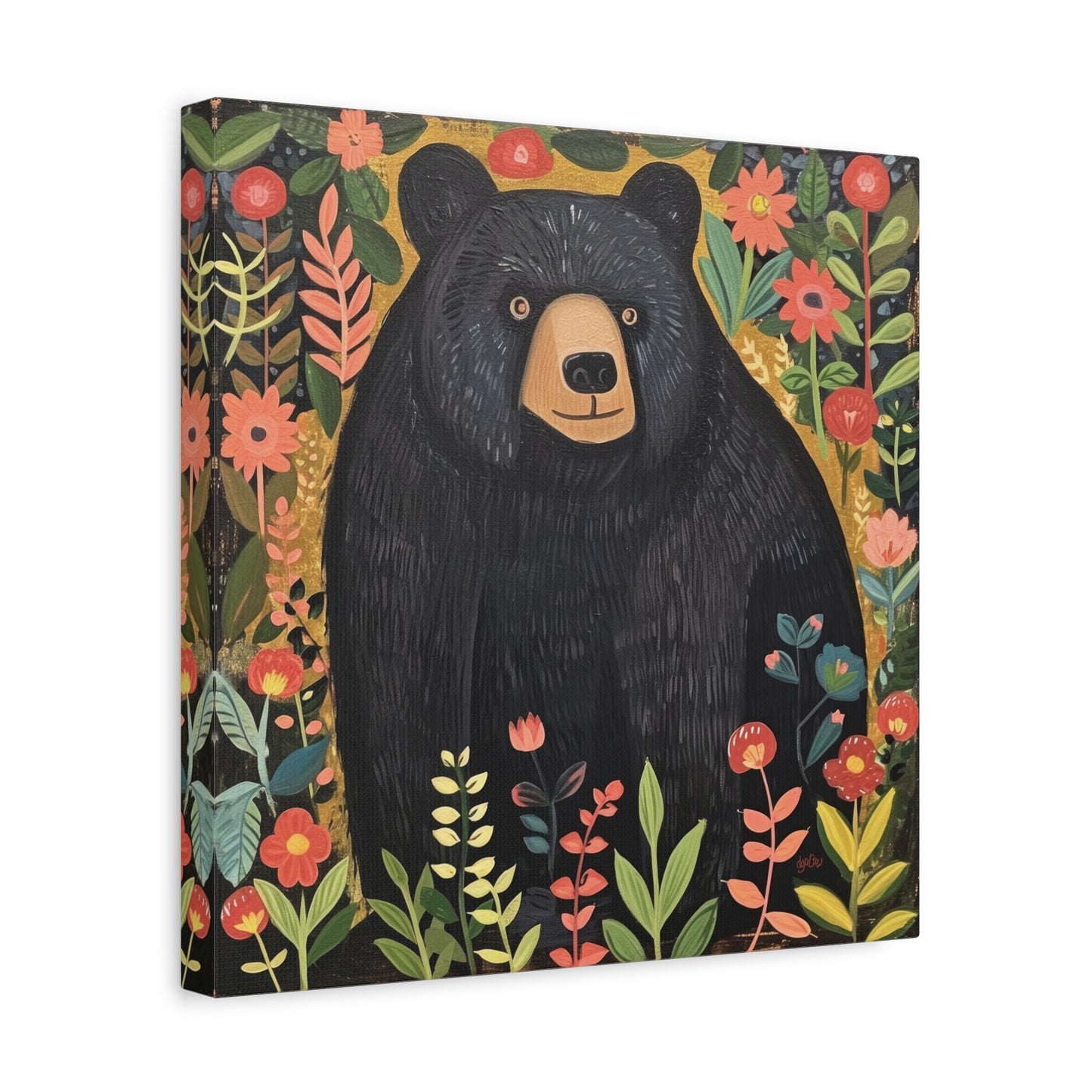 BLACK BEAR AND WILDFLOWERS