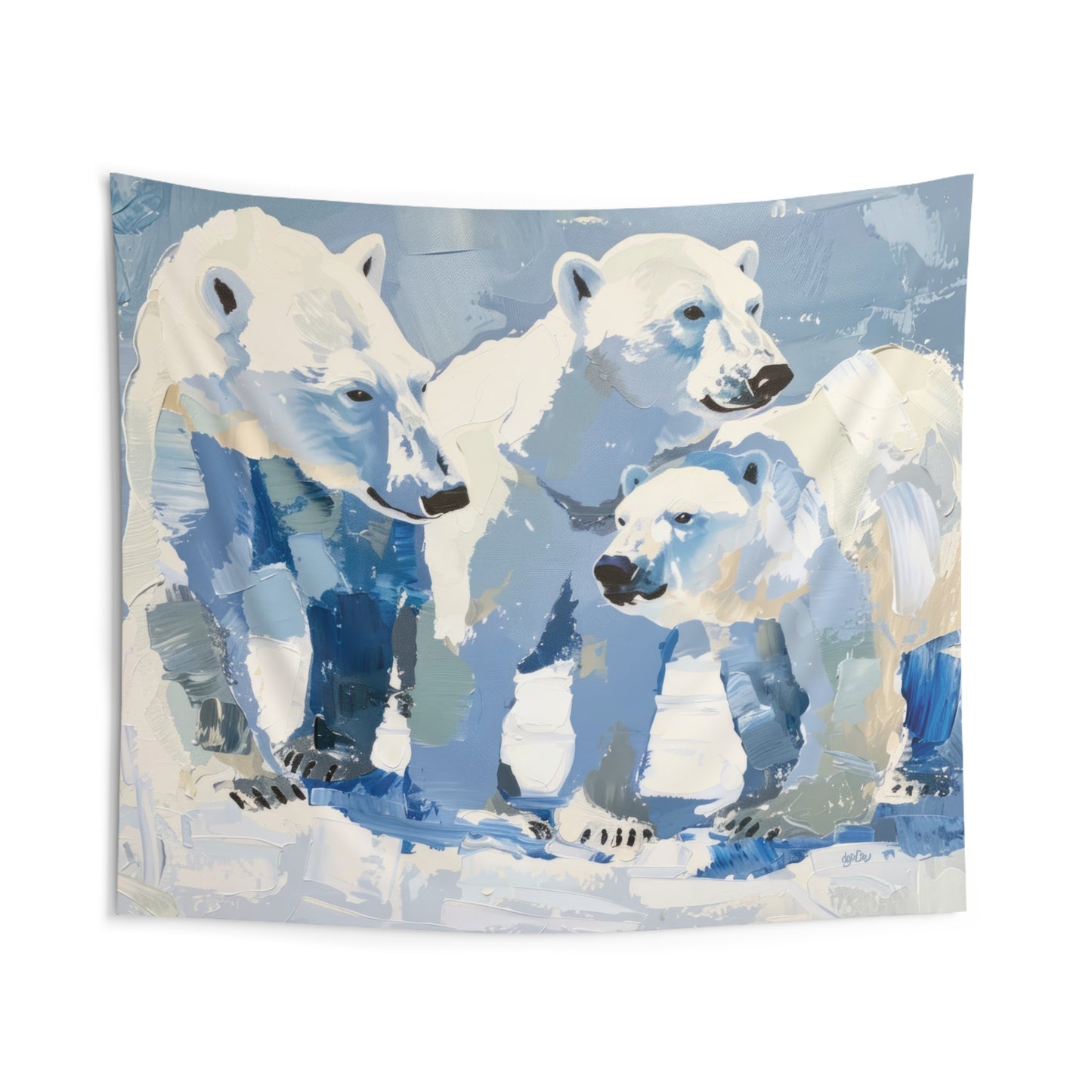 3 POLAR BEARS - Wall Tapestry