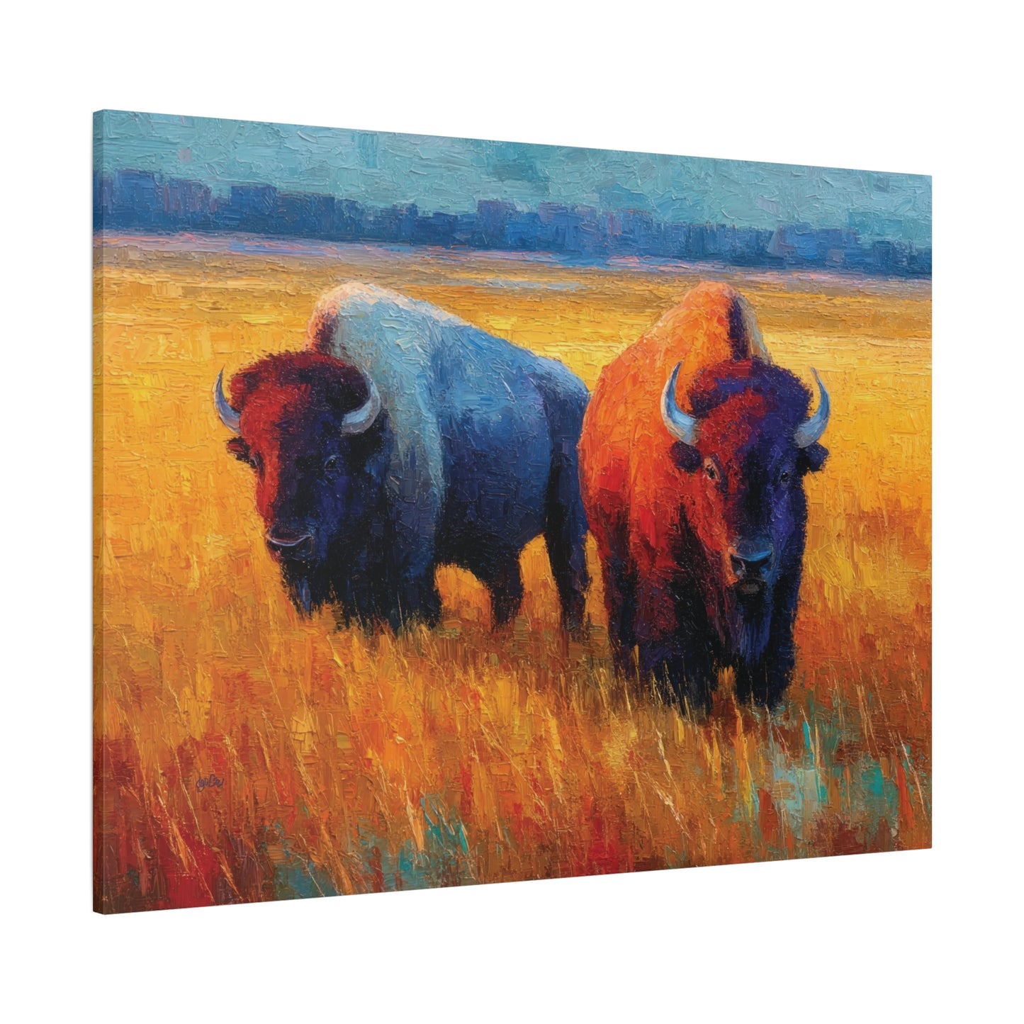 BISON IN FALL GRASS