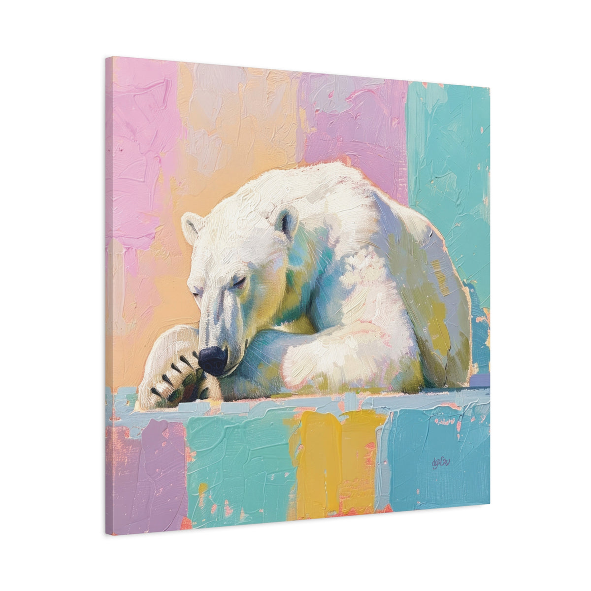 PASTEL POLAR BEAR — DOZING