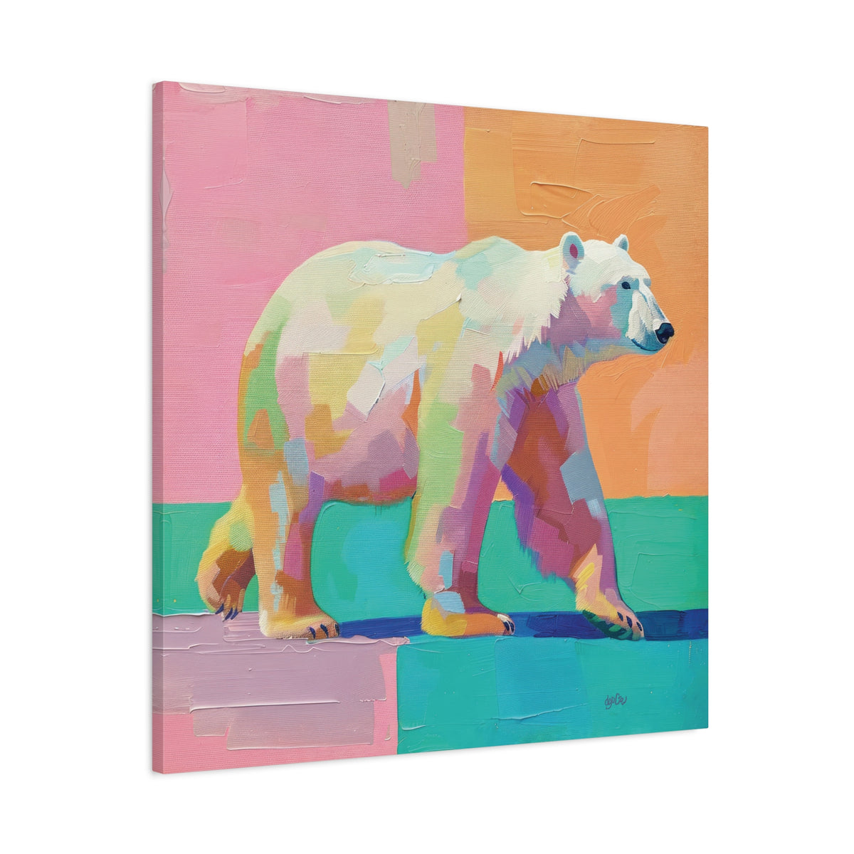 PASTEL POLAR BEAR — ON THE MOVE