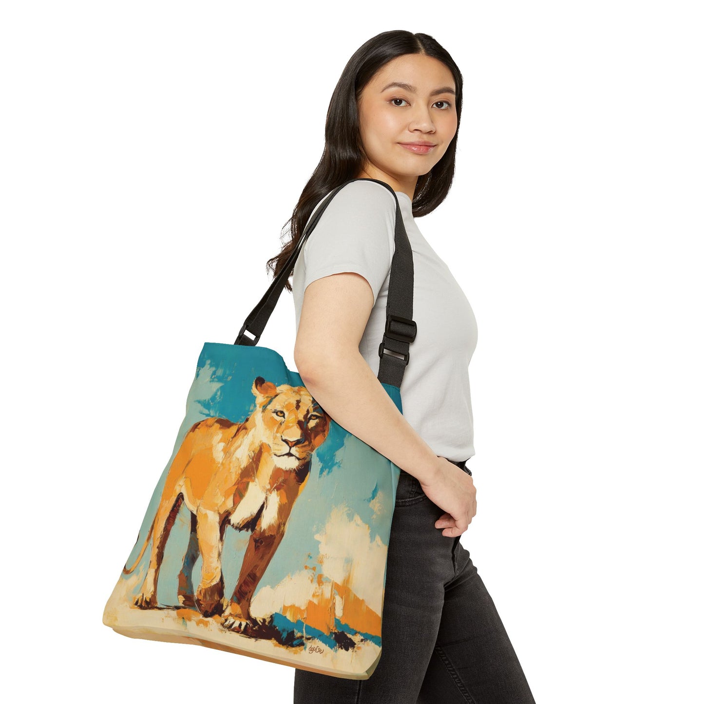 SUN DRENCHED LIONS - Adjustable Tote Bag