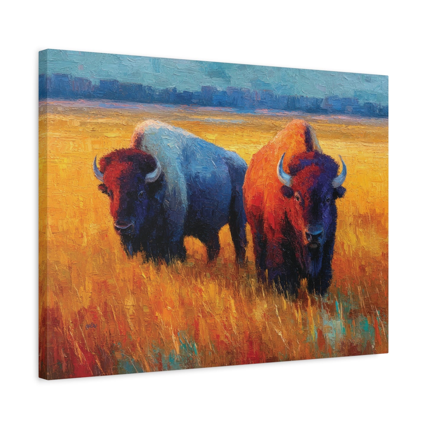 BISON IN FALL GRASS