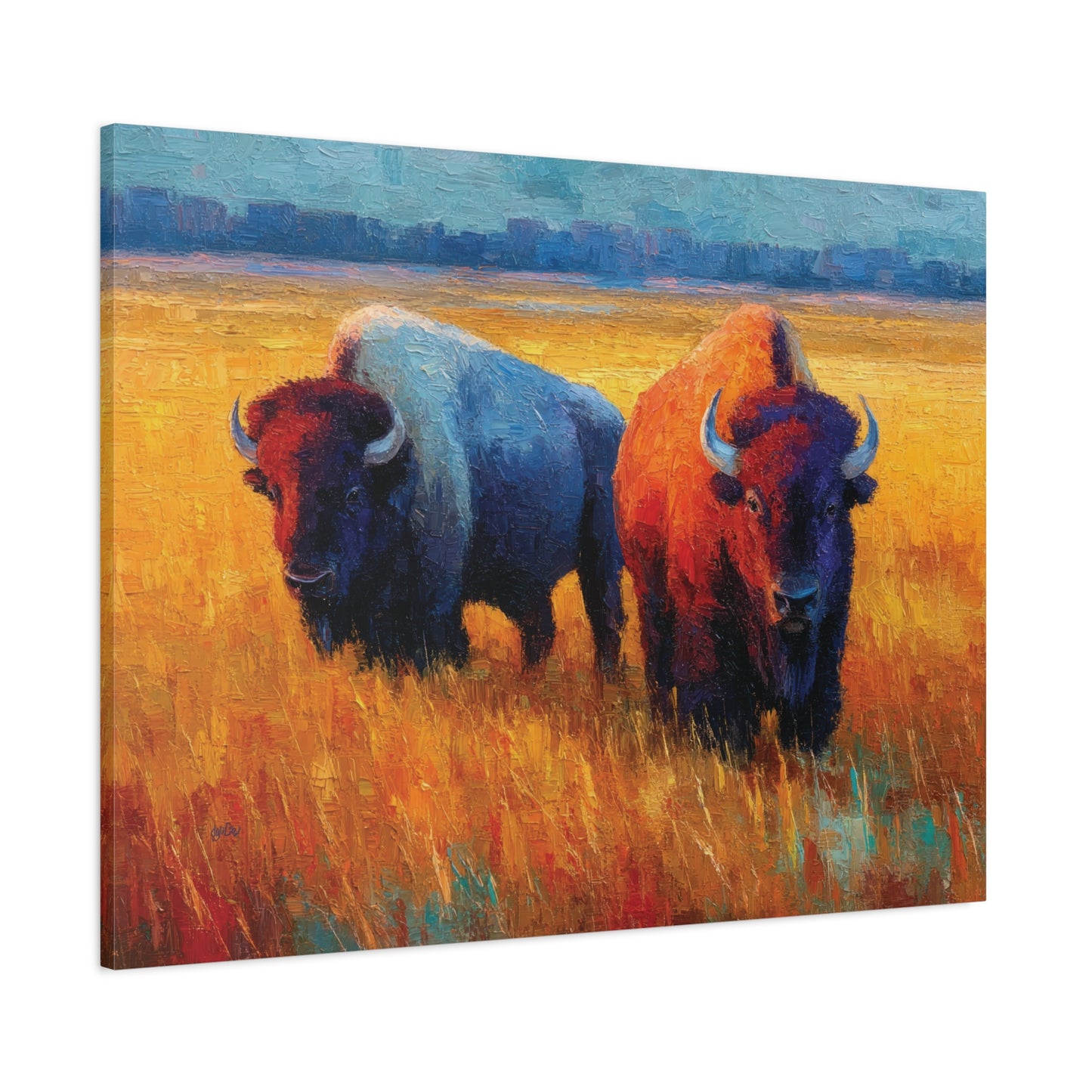 BISON IN FALL GRASS