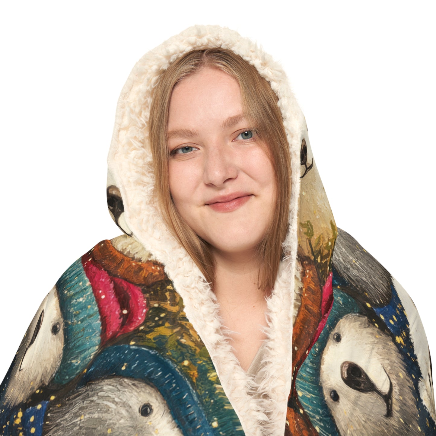 I LOVE POLAR BEARS - Hooded Fleece Blanket
