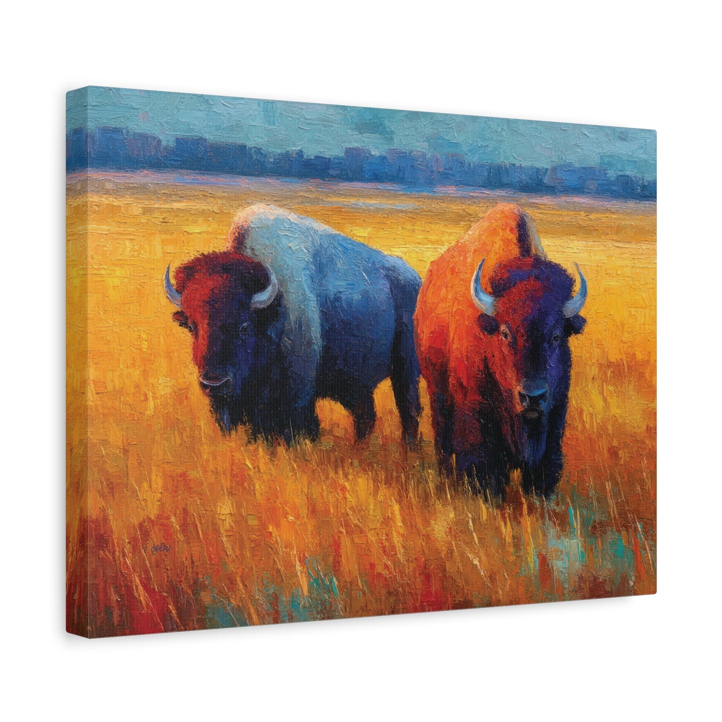 BISON IN FALL GRASS