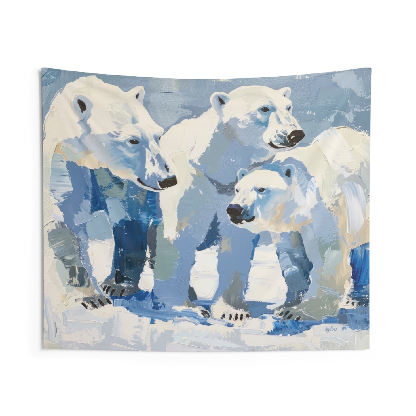 3 POLAR BEARS - Wall Tapestry