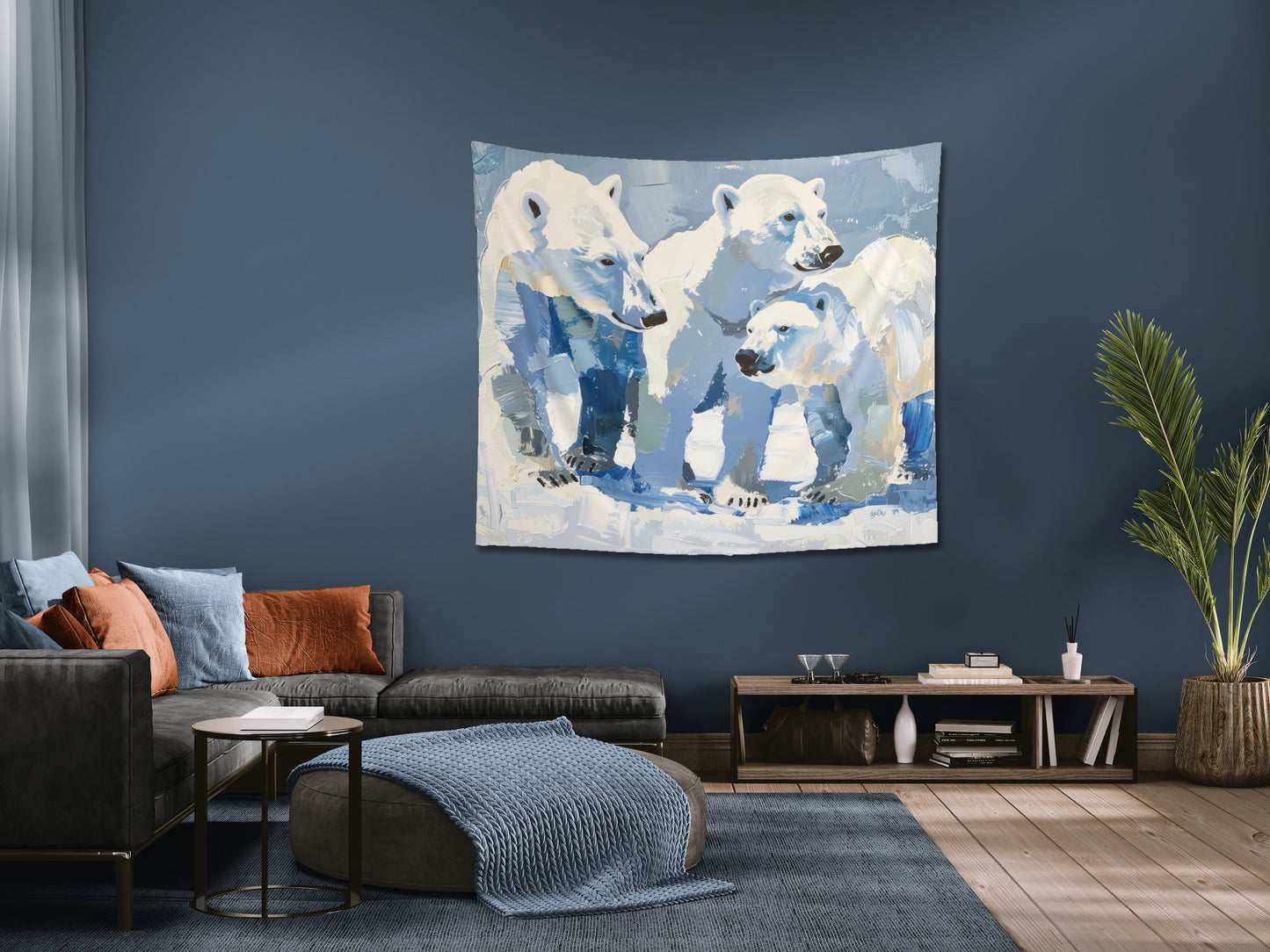 3 POLAR BEARS - Wall Tapestry