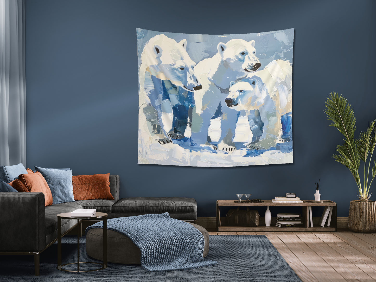 3 POLAR BEARS - Wall Tapestry