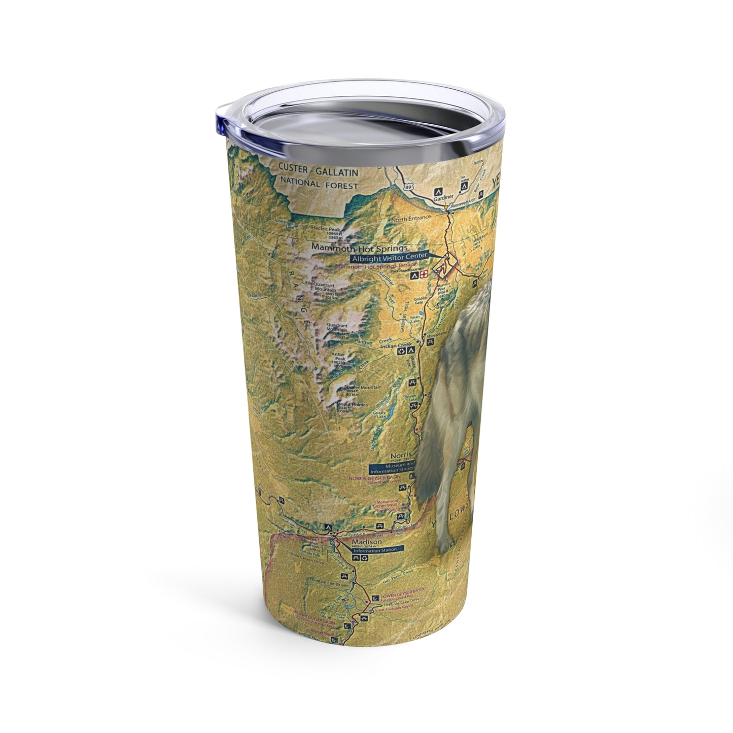 YELLOWSTONE NATIONAL PARK - WOLF Tumbler 20oz