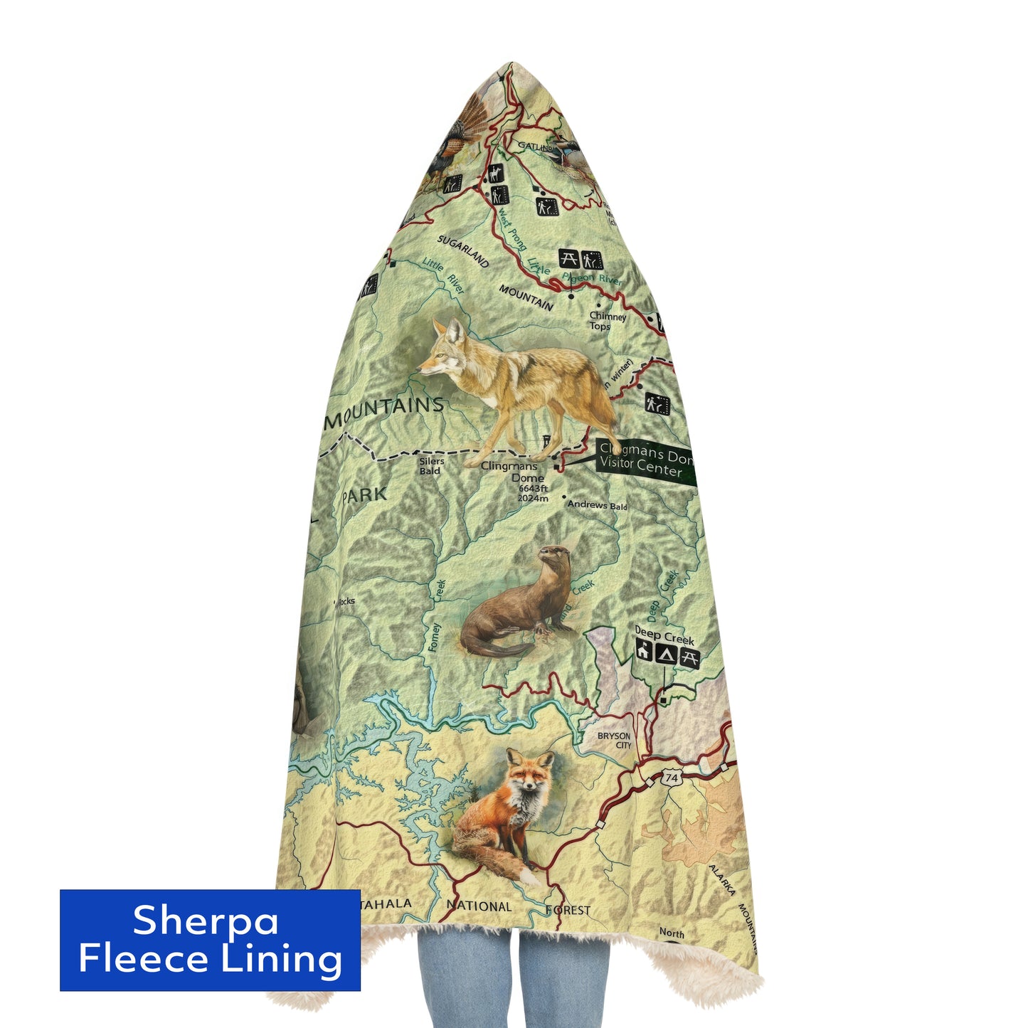 GREAT SMOKY MOUNTAINS NATIONAL PARK - Hooded Fleece Blanket