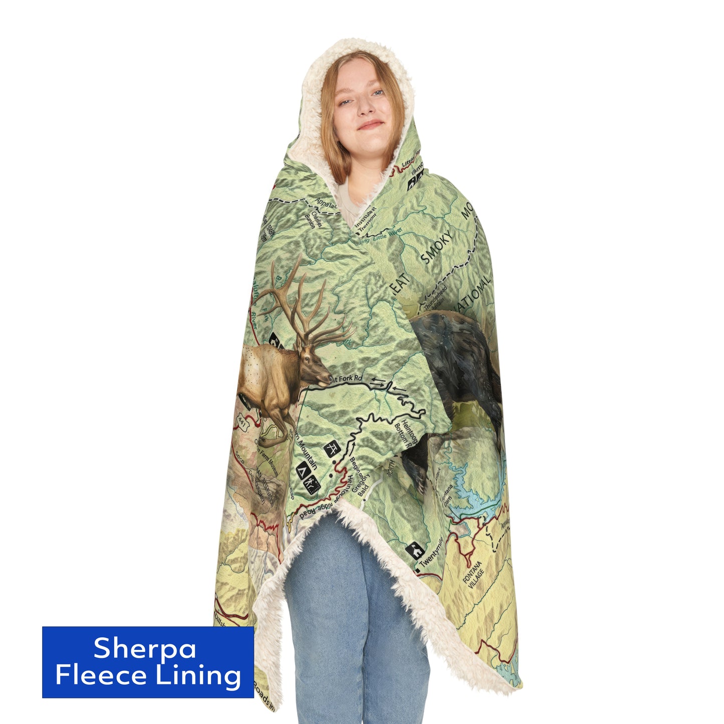 GREAT SMOKY MOUNTAINS NATIONAL PARK - Hooded Fleece Blanket