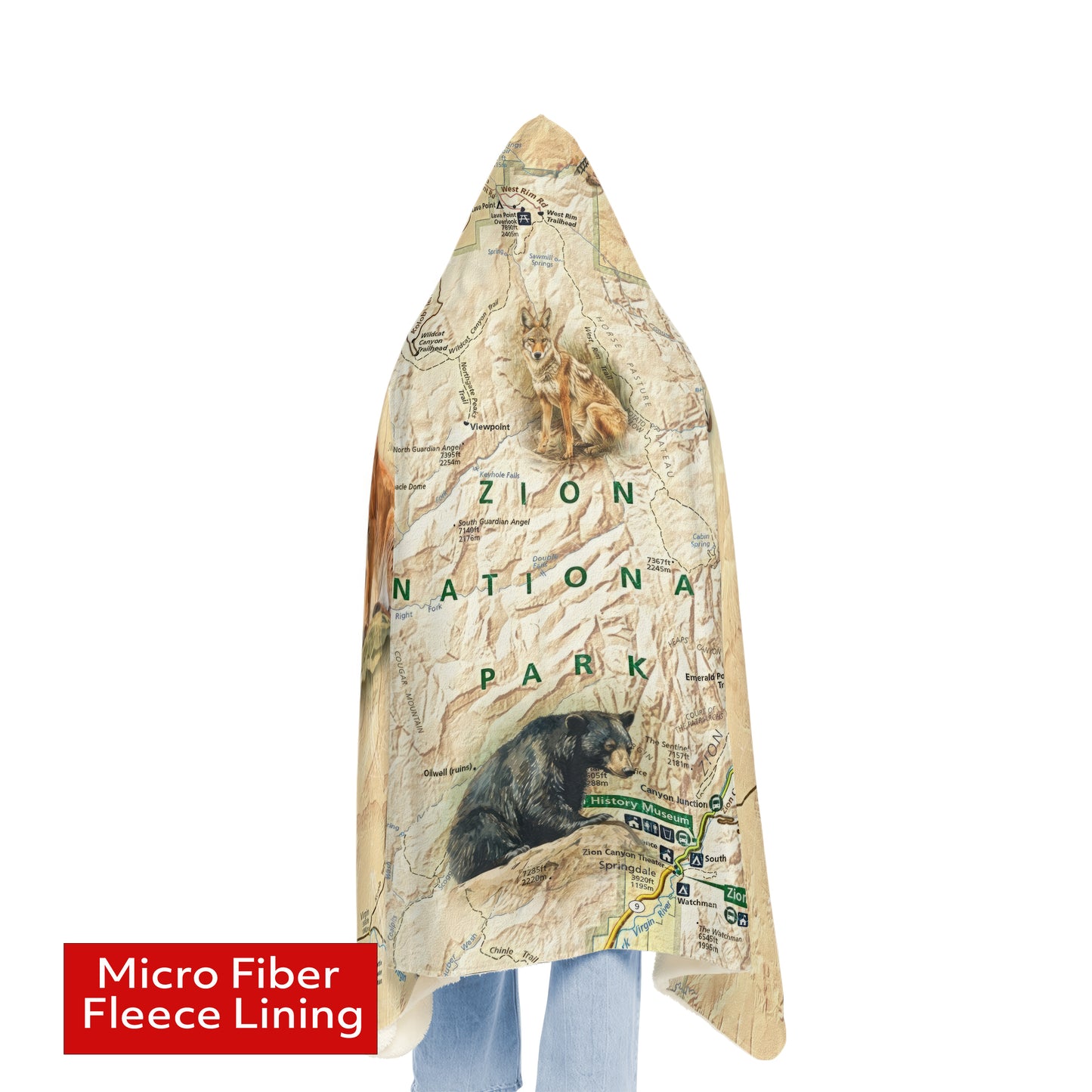 ZION NATIONAL PARK - Hooded Fleece Blanket