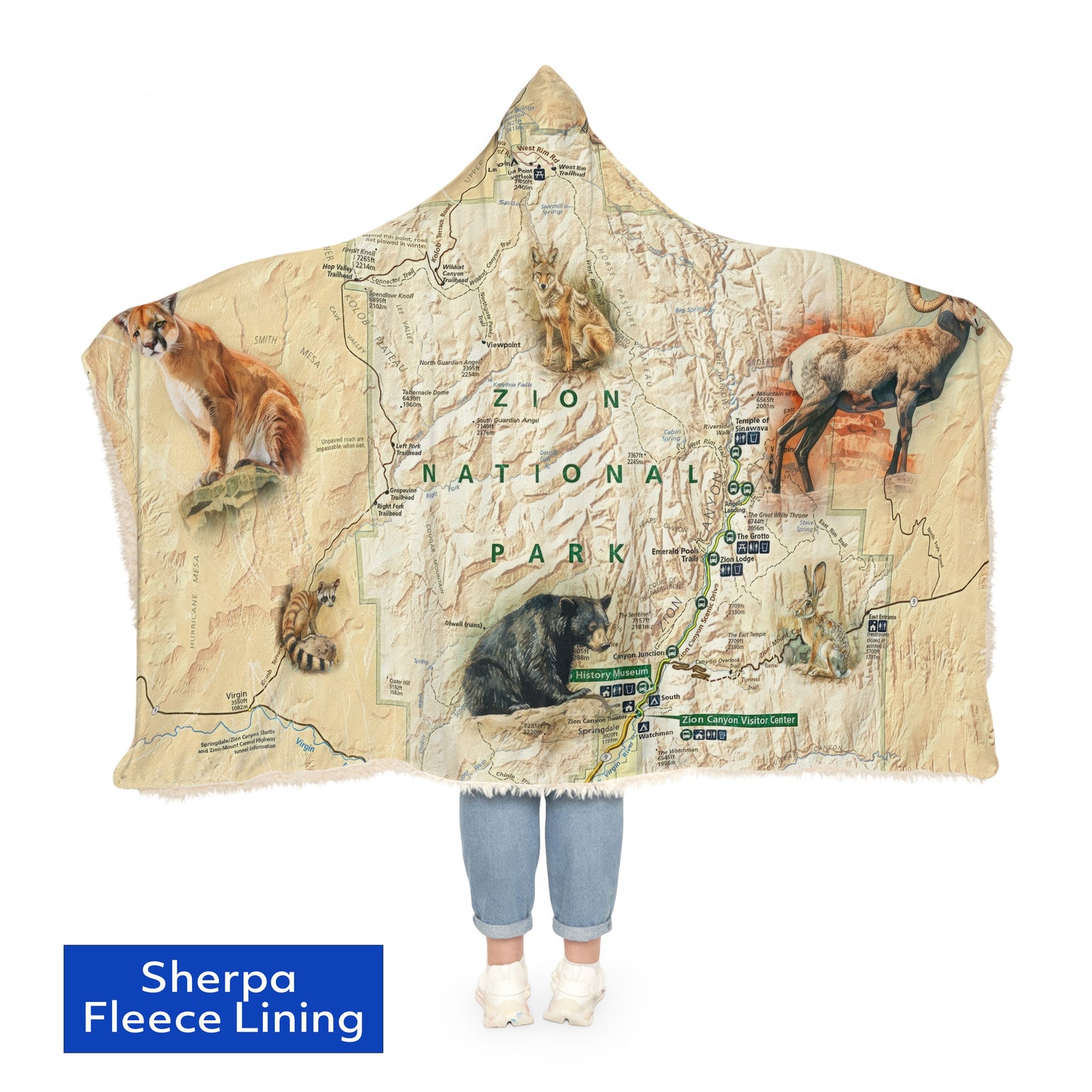 ZION NATIONAL PARK - Hooded Fleece Blanket