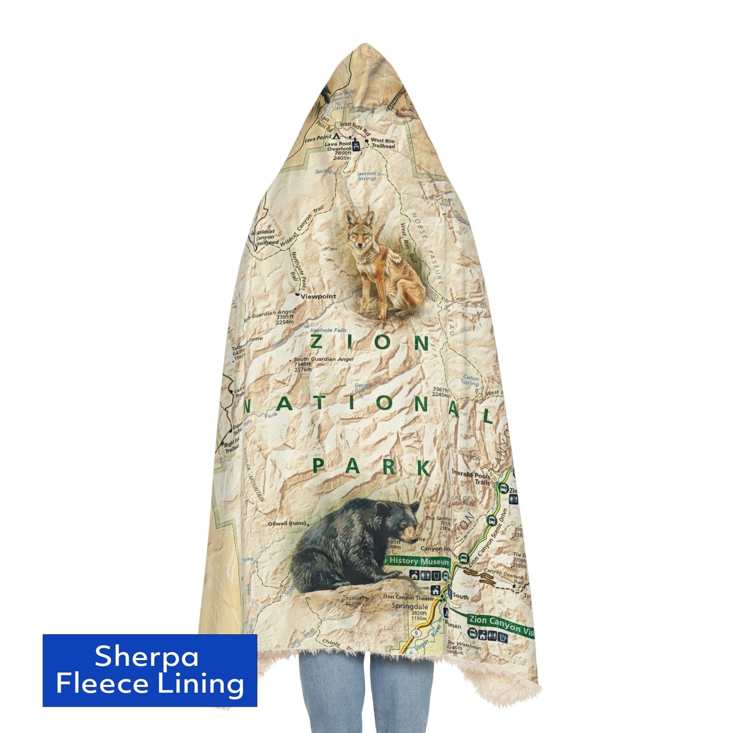 ZION NATIONAL PARK - Hooded Fleece Blanket