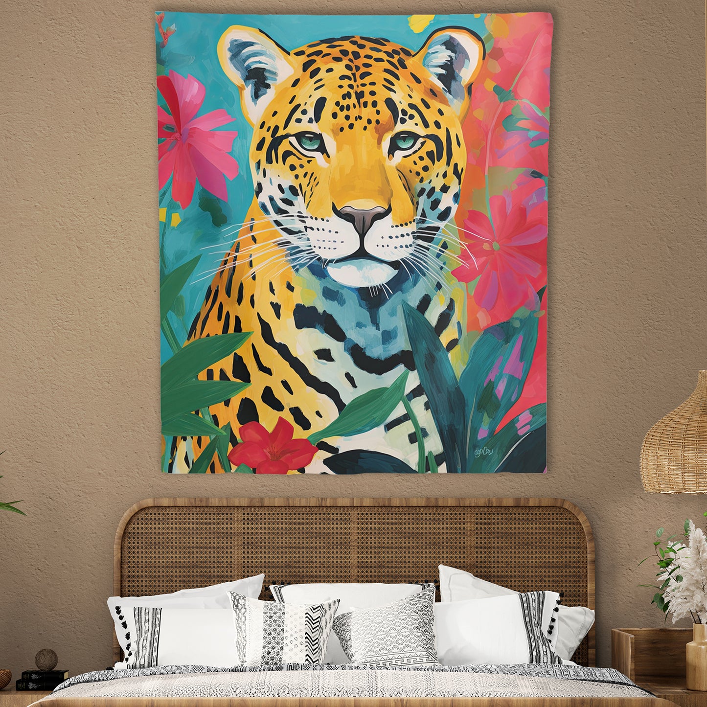 JAGUAR - TROPICAL BLUE - Wall Tapestry