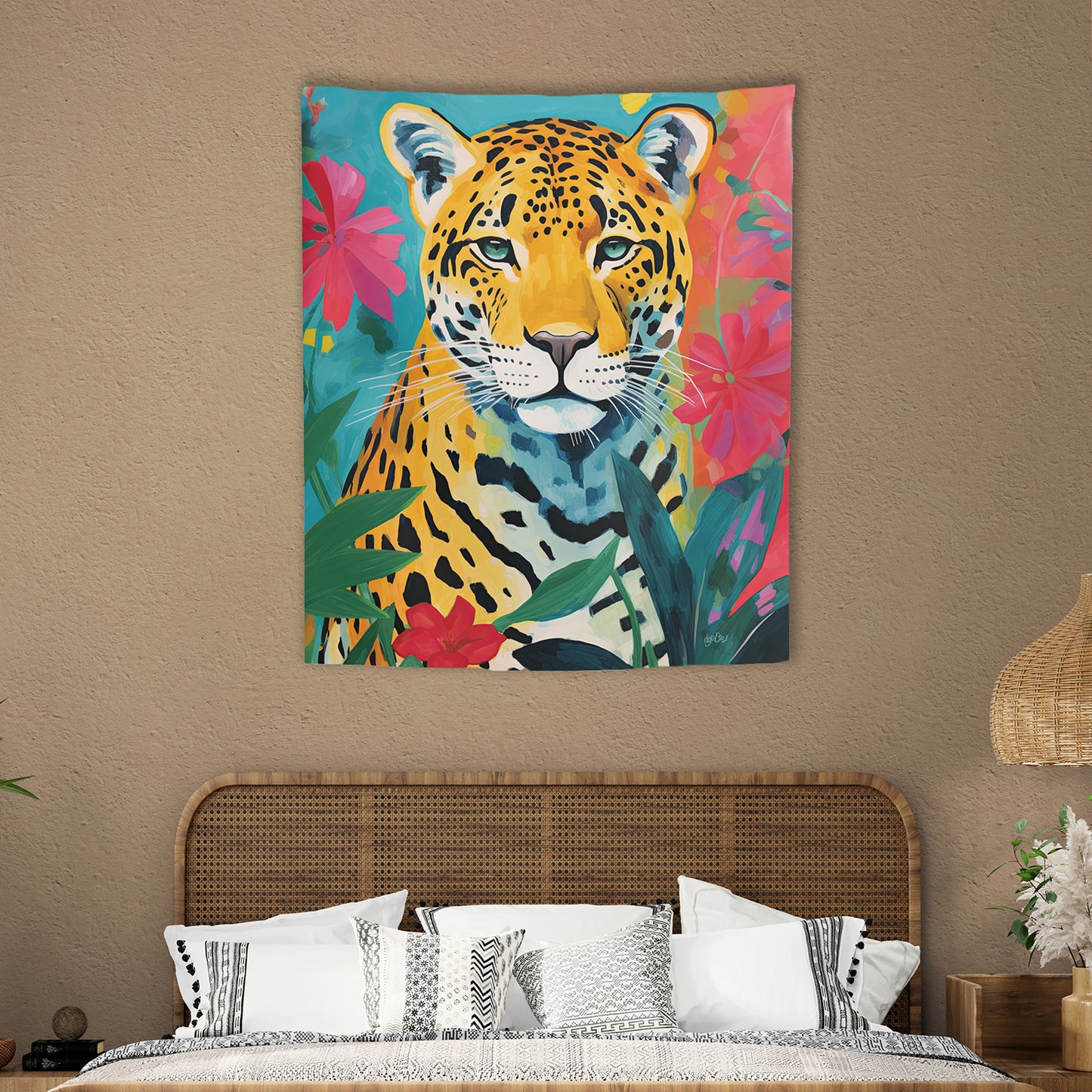 JAGUAR - TROPICAL BLUE - Wall Tapestry