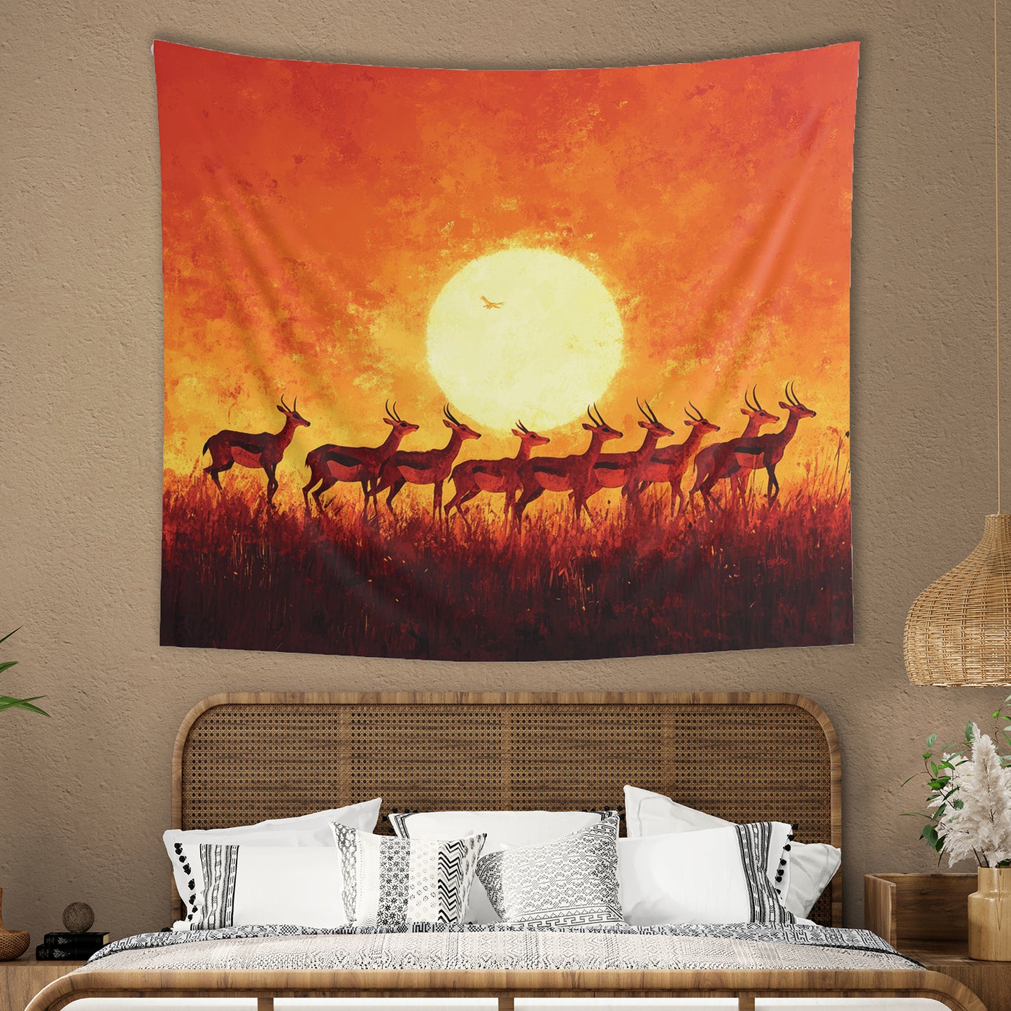 SUNSET IMPALAS - Wall Tapestry