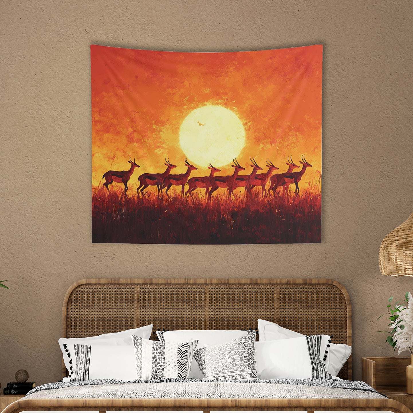 SUNSET IMPALAS - Wall Tapestry