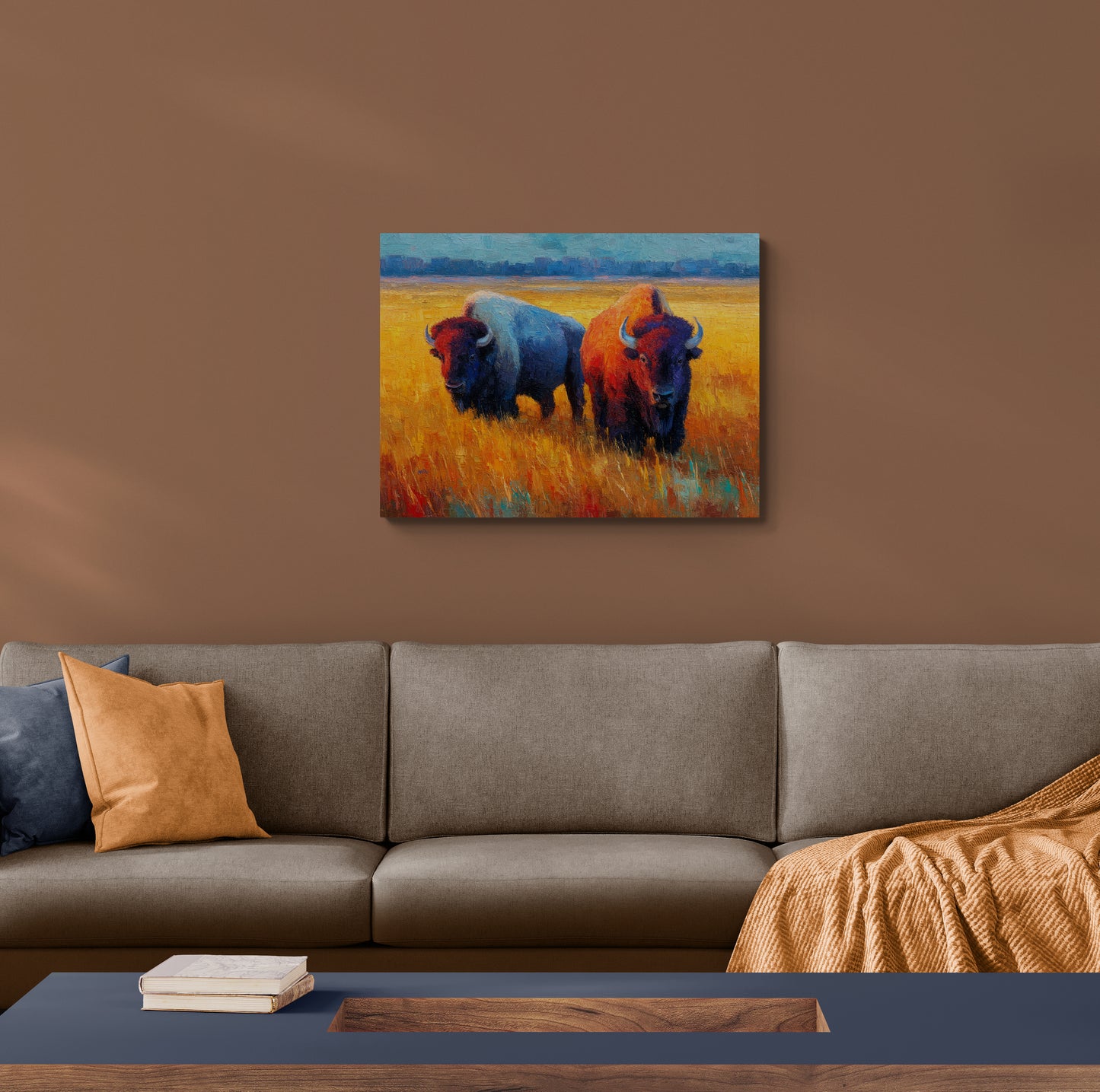 BISON IN FALL GRASS