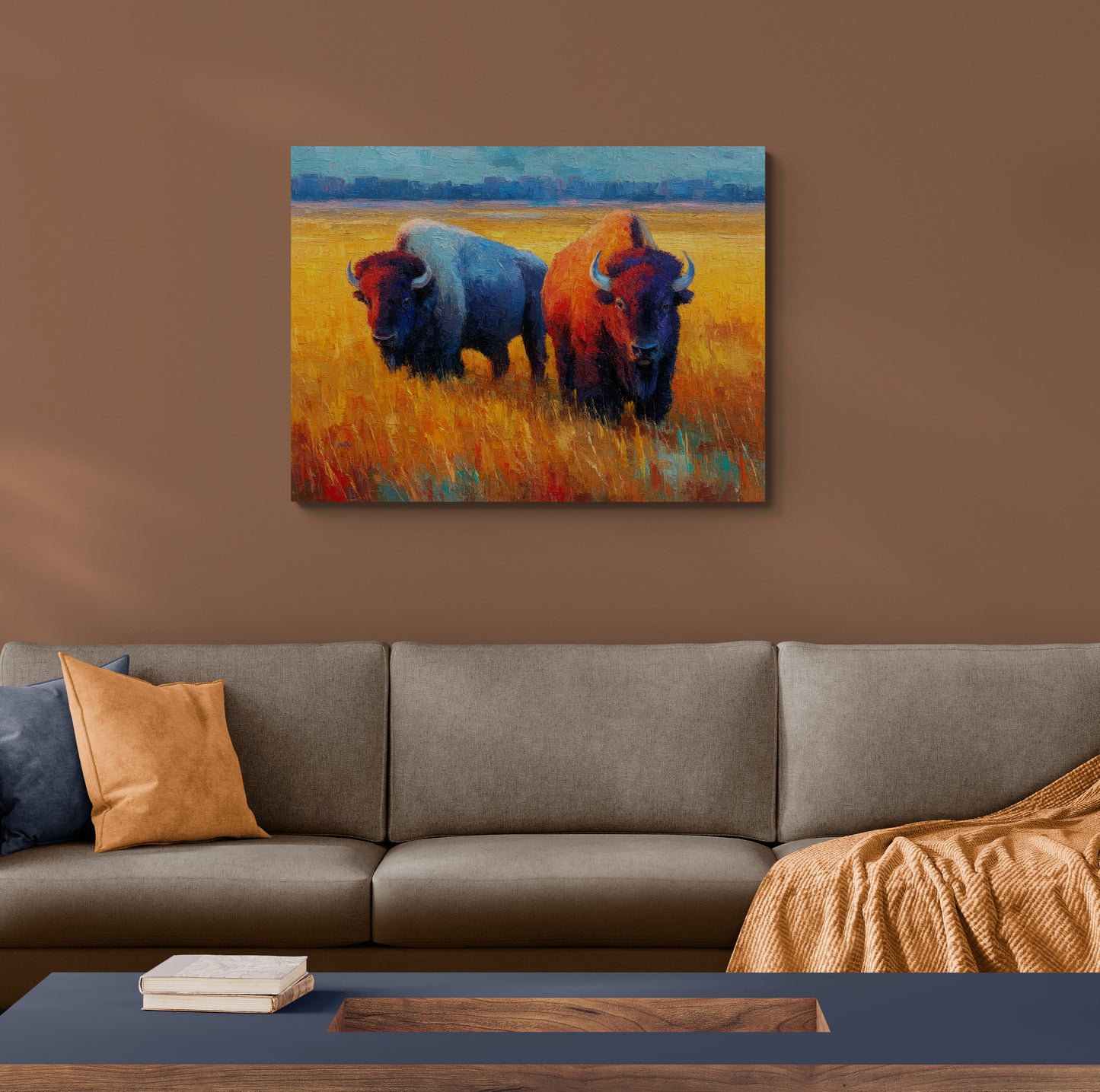 BISON IN FALL GRASS