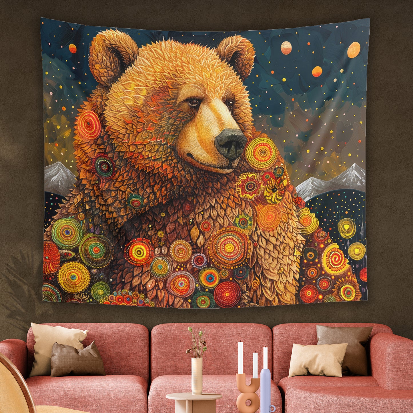 DREAMING BEAR - Wall Tapestry