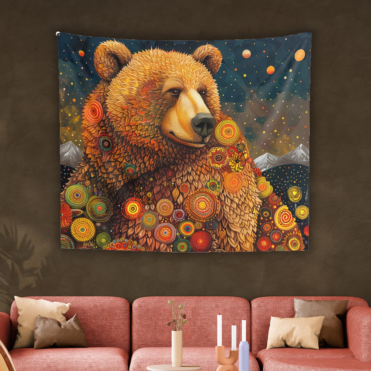 DREAMING BEAR - Wall Tapestry