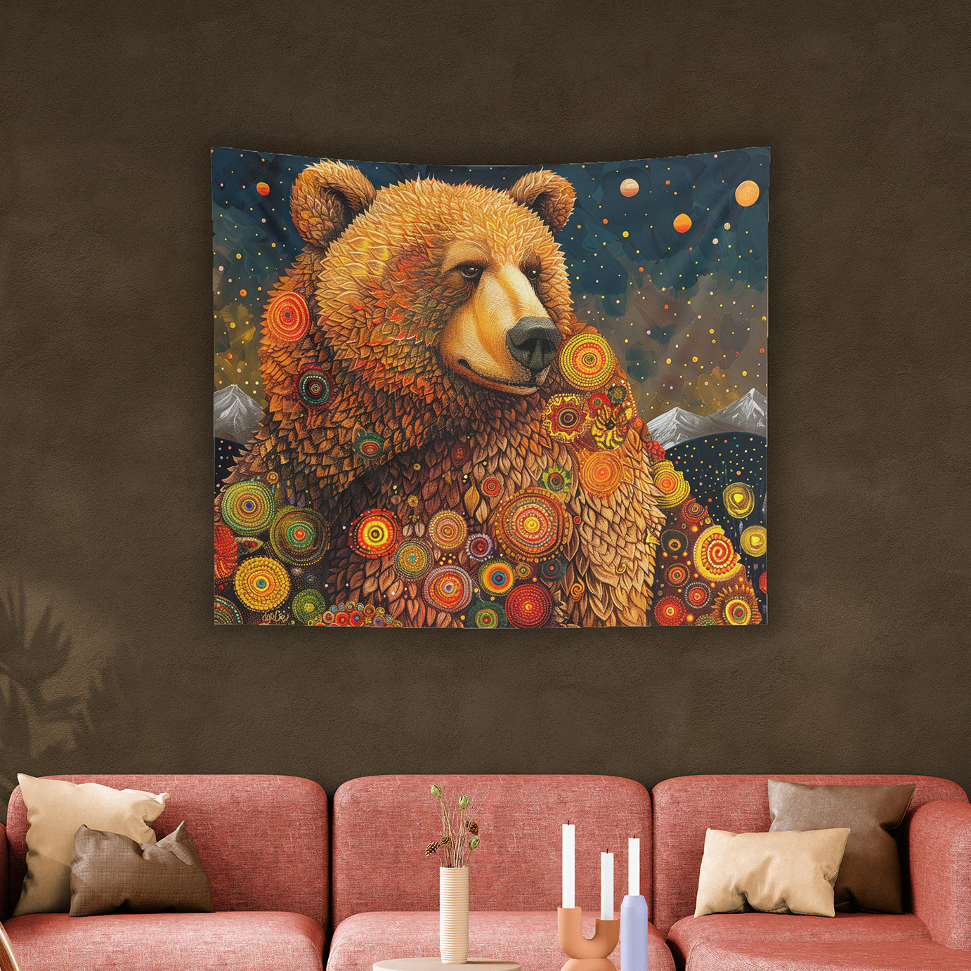 DREAMING BEAR - Wall Tapestry