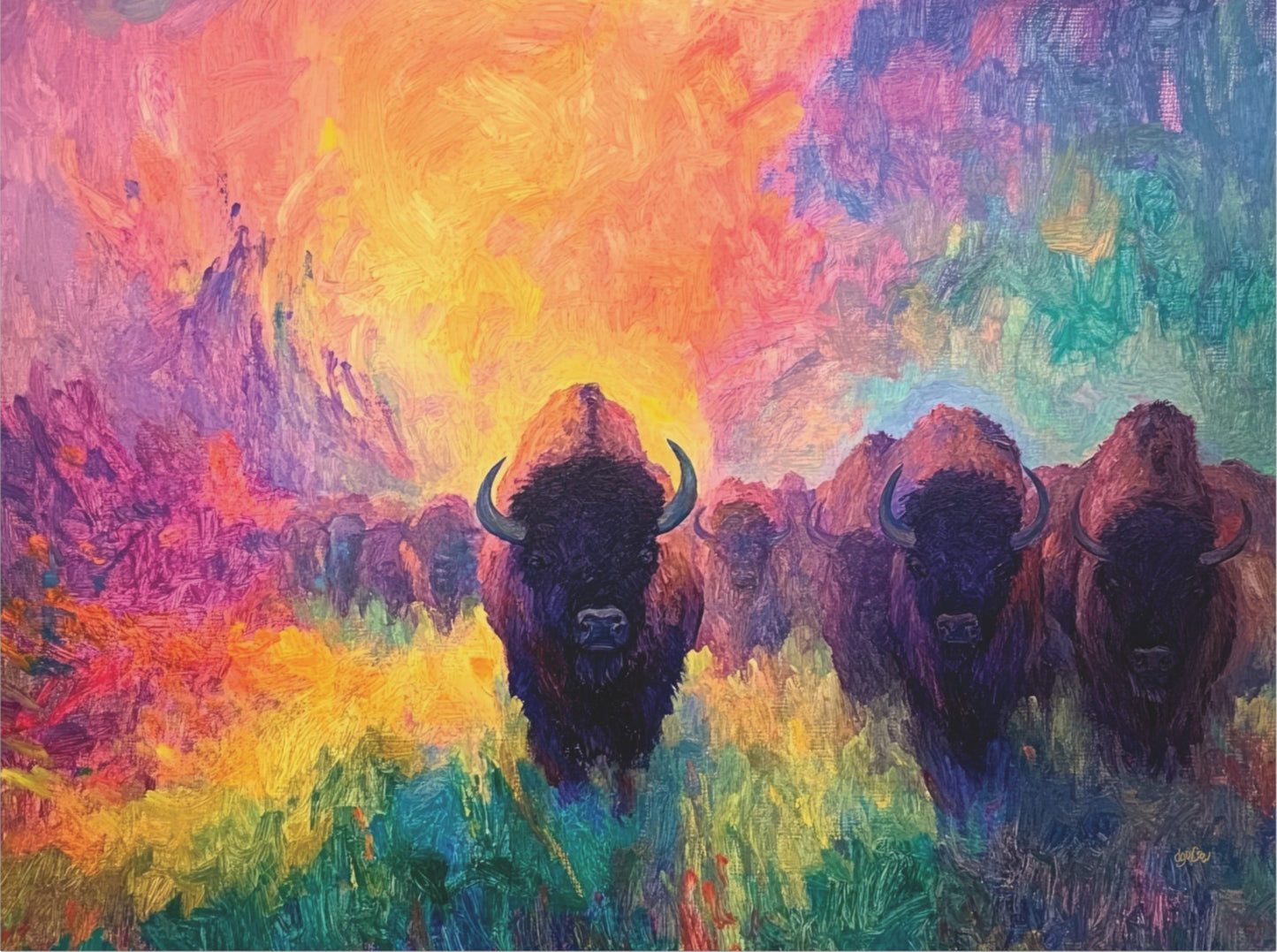 FLAMING SUNRISE BISON