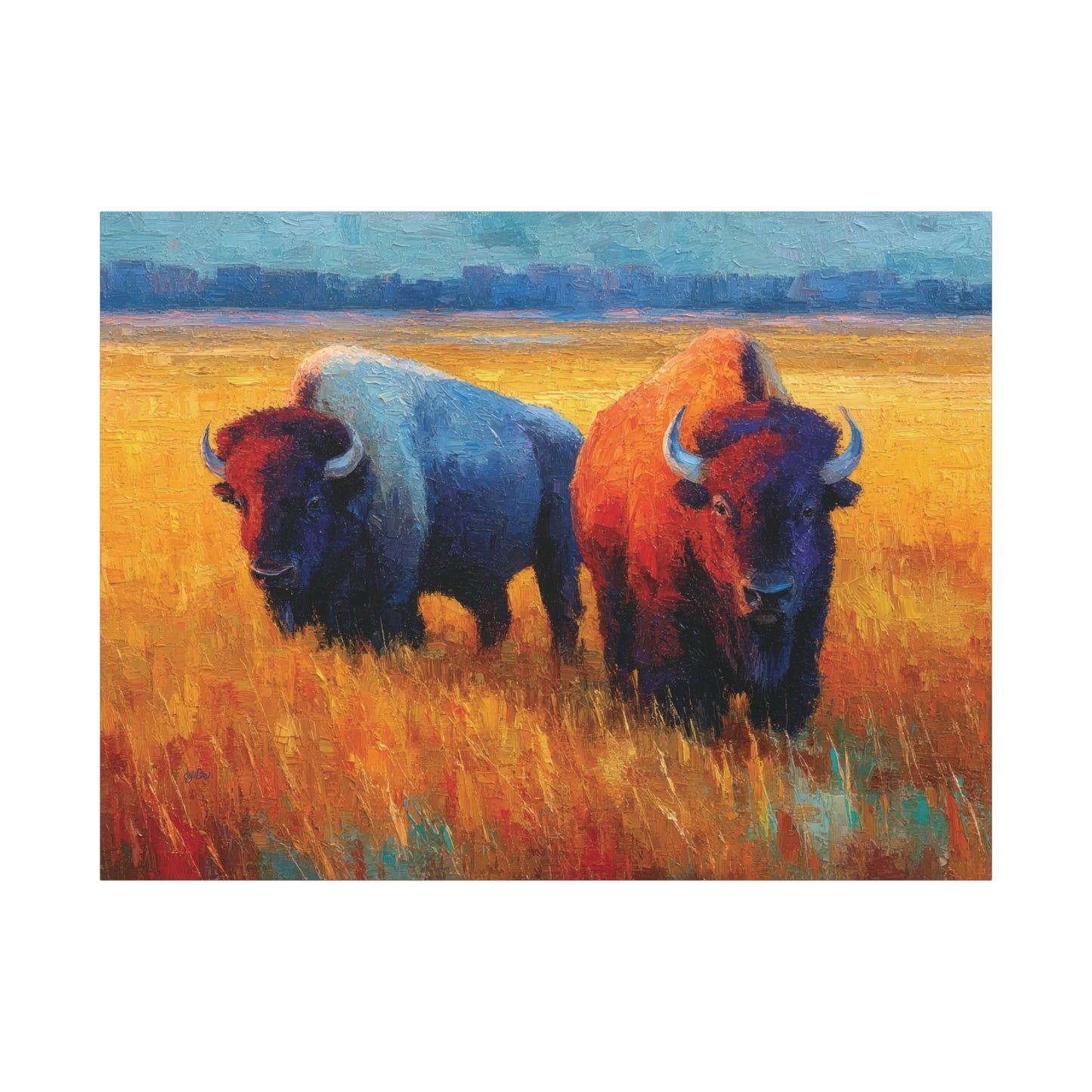 BISON IN FALL GRASS