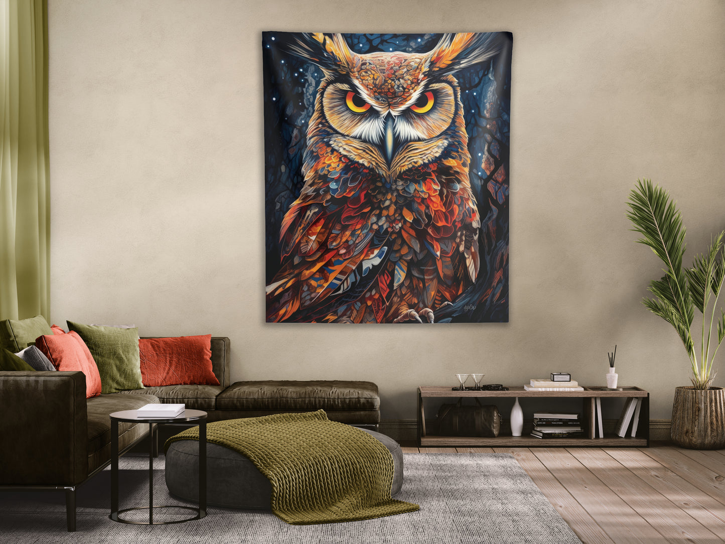 GREAT HORNED OWL - Wall Tapestry