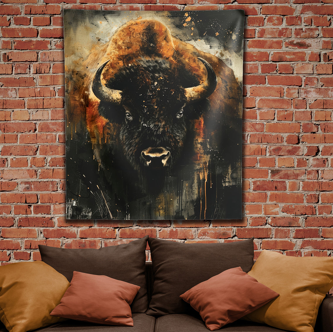 MOODY BISON - Wall Tapestry