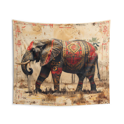 ELEPHANT - AFRICAN TRIBAL - Wall Tapestry