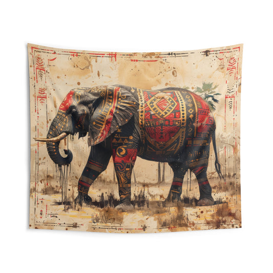 ELEPHANT - AFRICAN TRIBAL - Wall Tapestry