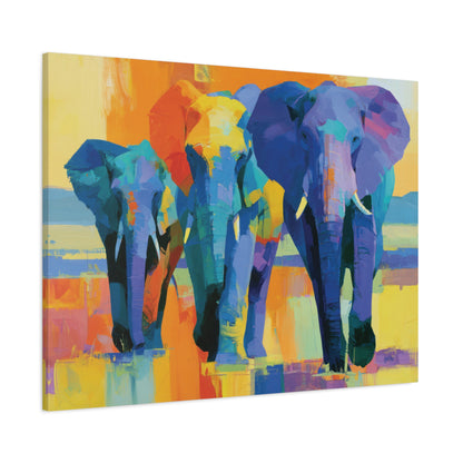 High Noon — Vibrant Elephant Canvas Art