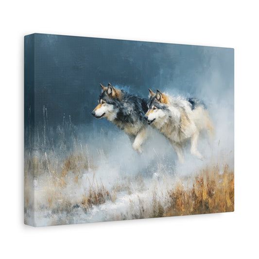 WINTER MORNING WOLVES