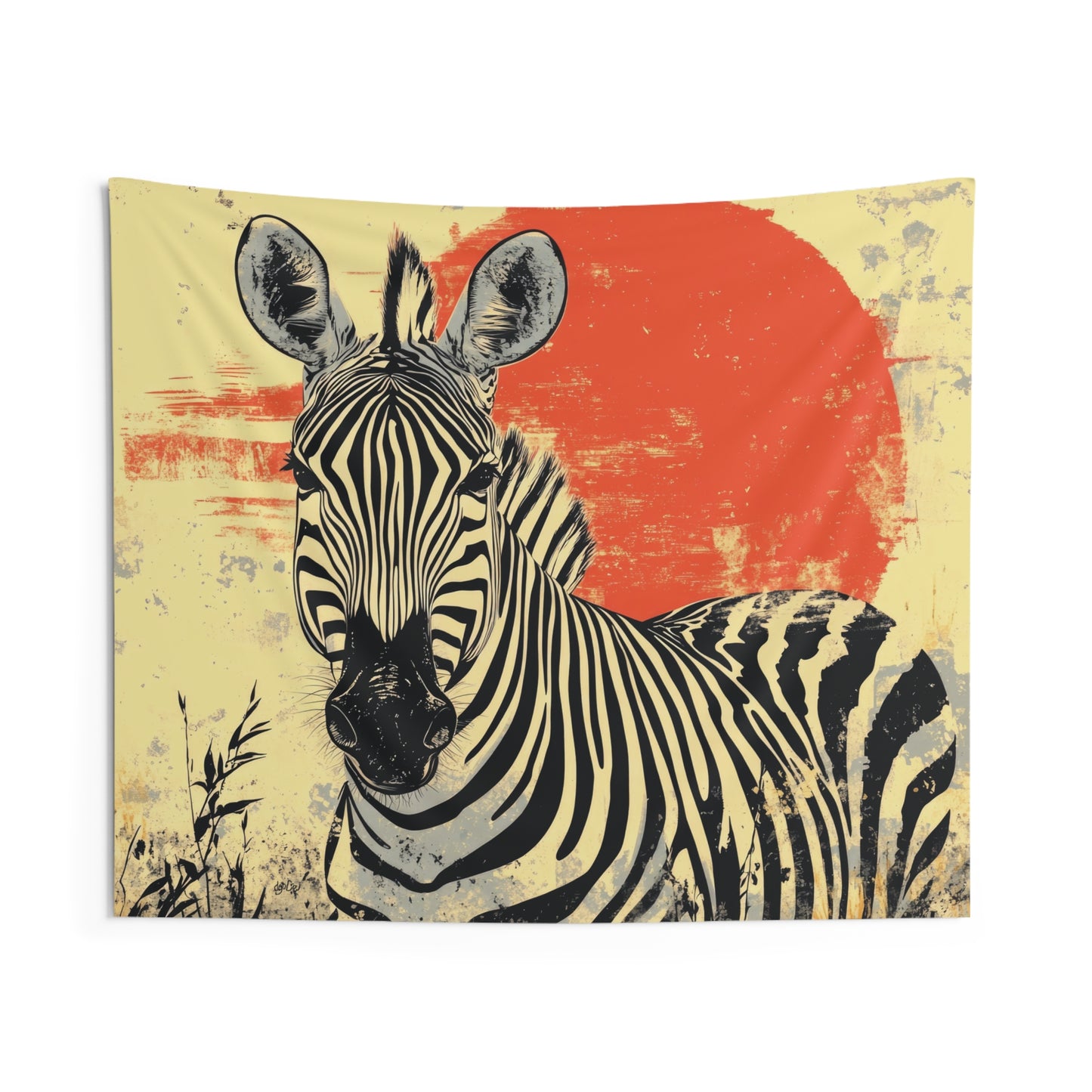 WARM SUN ZEBRA - Wall Tapestry
