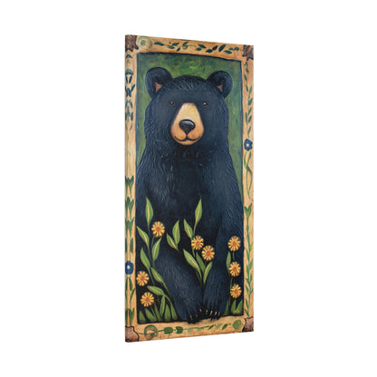 BLACK BEAR WITH DAISIES