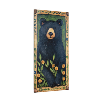 BLACK BEAR WITH DAISIES
