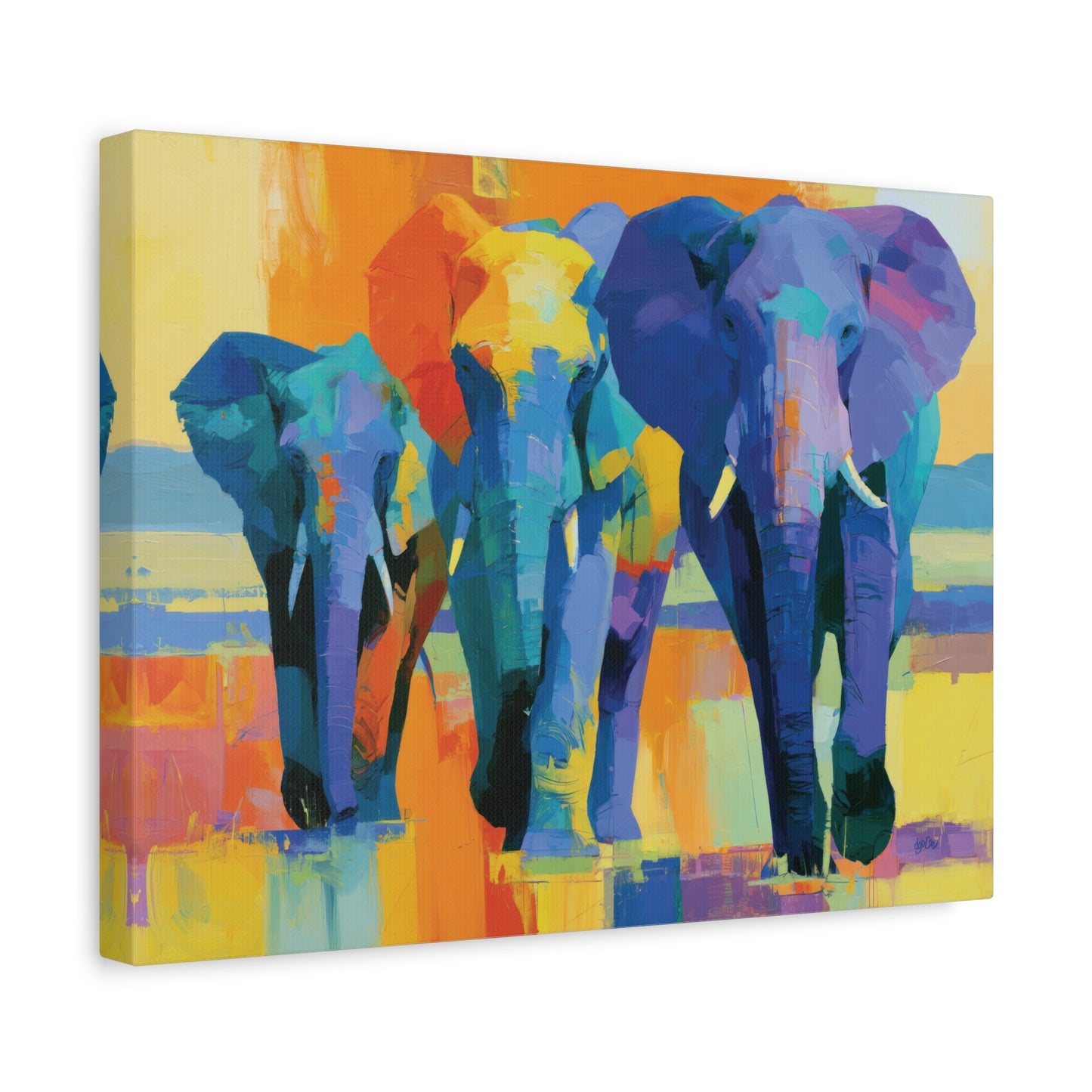 High Noon — Vibrant Elephant Canvas Art