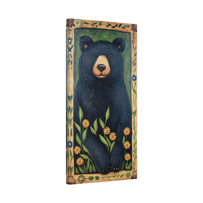 BLACK BEAR WITH DAISIES