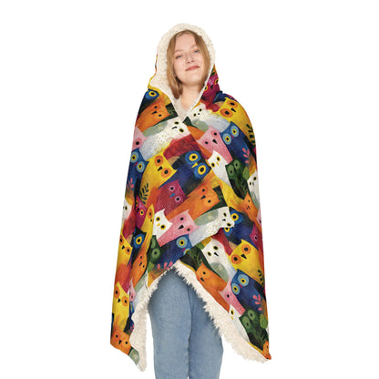 PARLIAMENT OF OWLS  - Hooded Fleece Blanket
