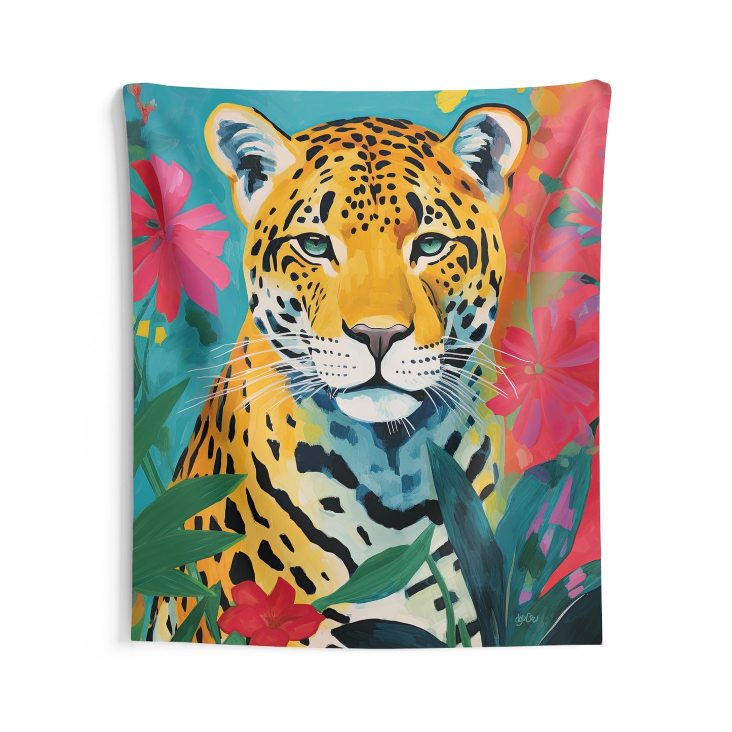 JAGUAR - TROPICAL BLUE  - Wall Tapestry