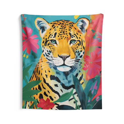 JAGUAR - TROPICAL BLUE  - Wall Tapestry