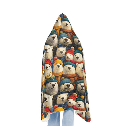 I LOVE POLAR BEARS - Hooded Fleece Blanket