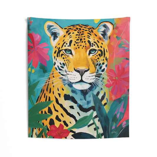 JAGUAR - TROPICAL BLUE  - Wall Tapestry