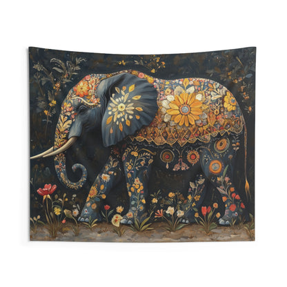 FLORAL ELEPHANT BOUNTY - Wall Tapestry