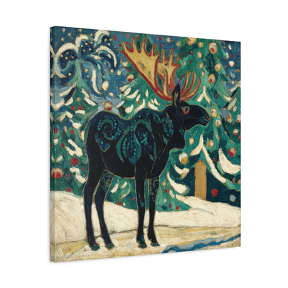 SNOWY NIGHT MOOSE